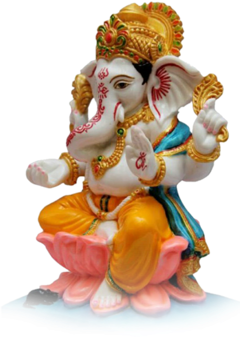 Colorful Lord Ganesha Statue PNG Image