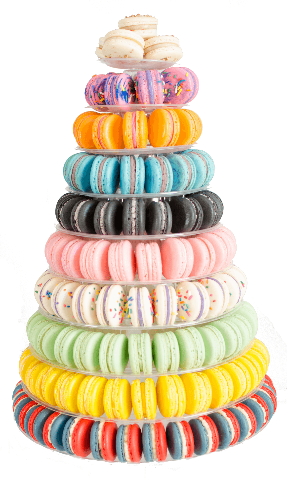 Colorful Macaron Tower PNG Image