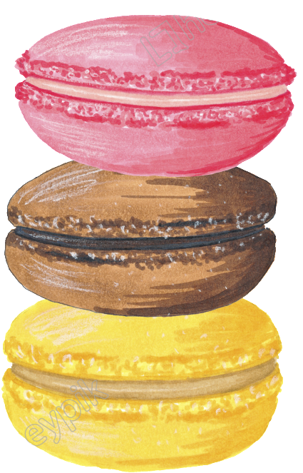 Colorful Macarons Stack Illustration PNG Image