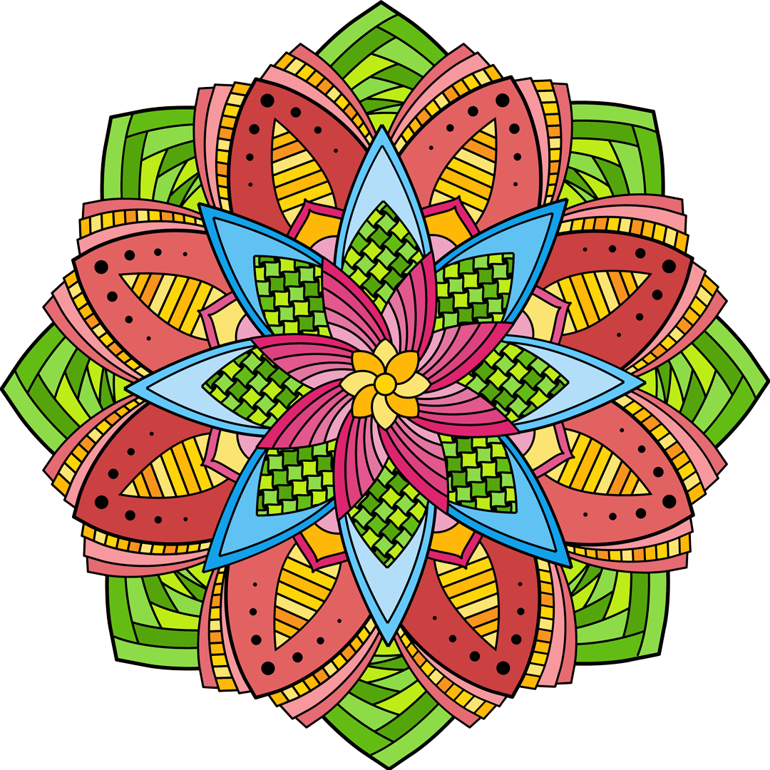 Colorful Mandala Artwork PNG Image