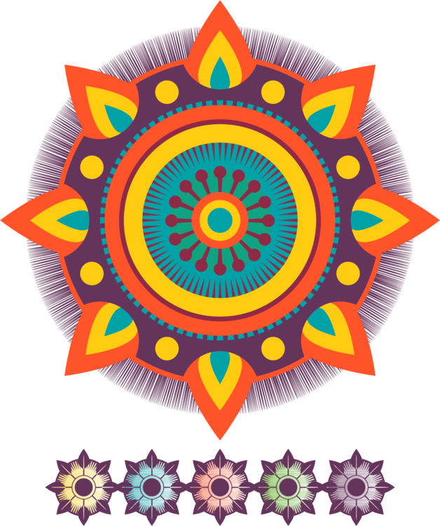 Colorful Mandala Design PNG Image