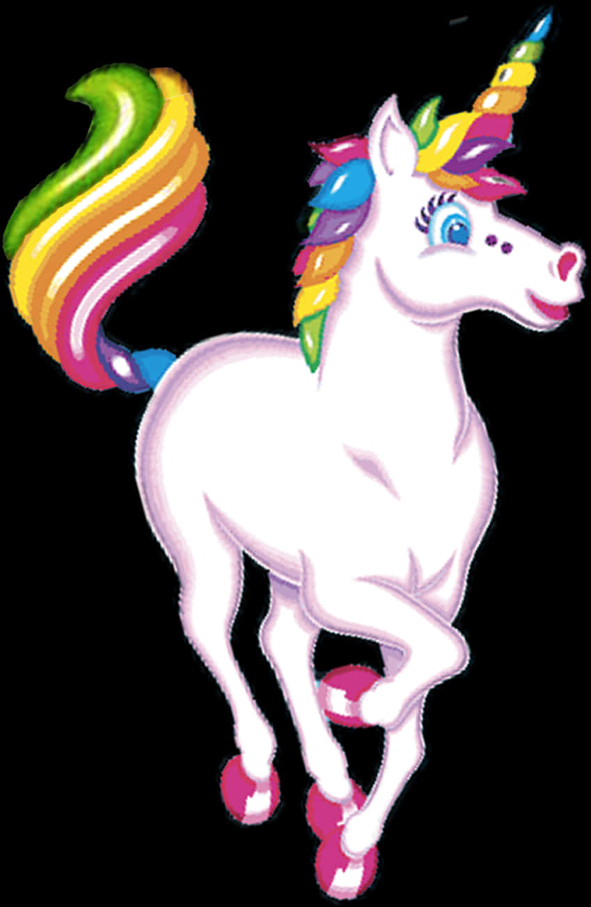 Colorful Maned Unicorn PNG Image