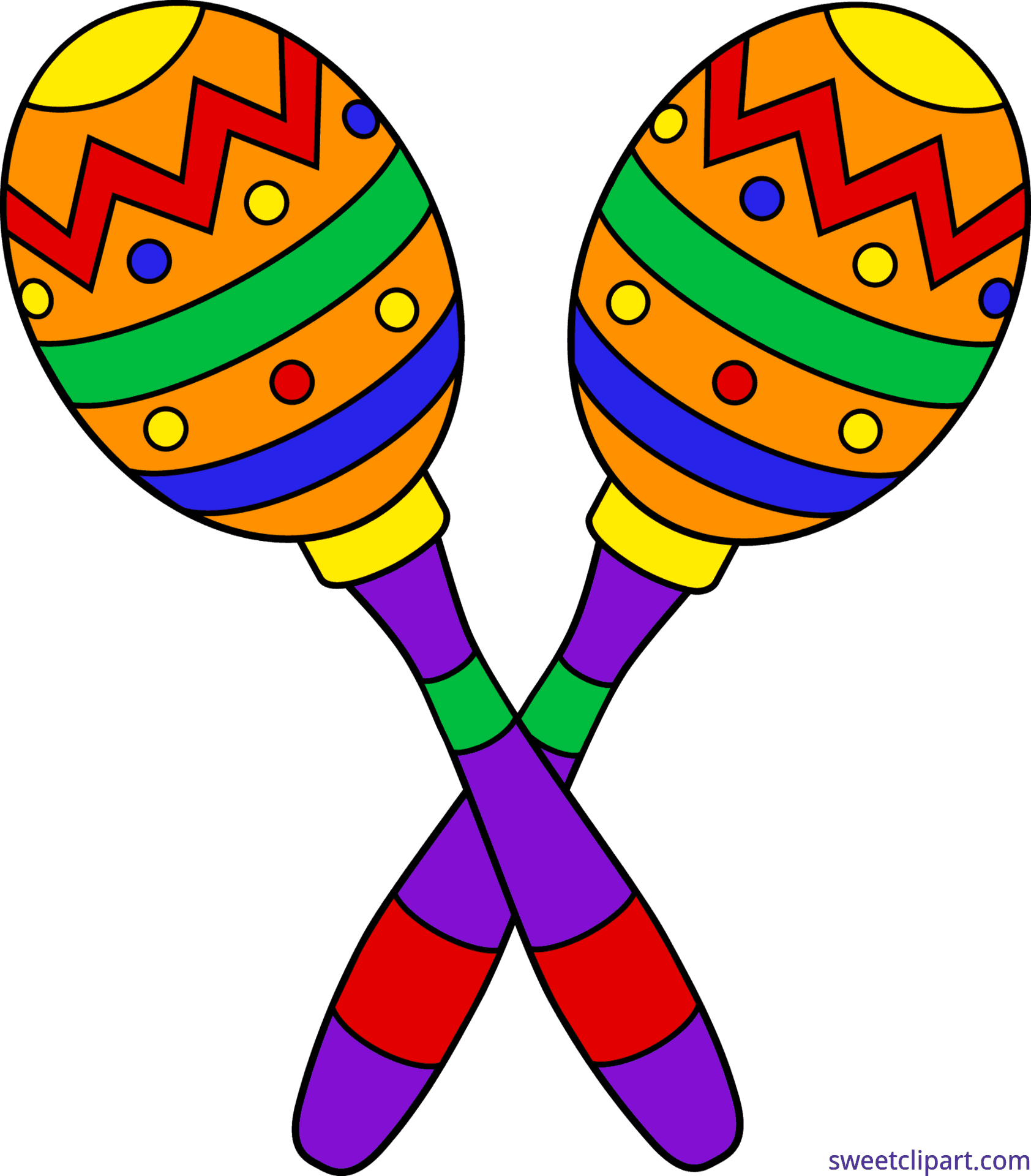 Colorful_ Maracas_ Clipart PNG Image