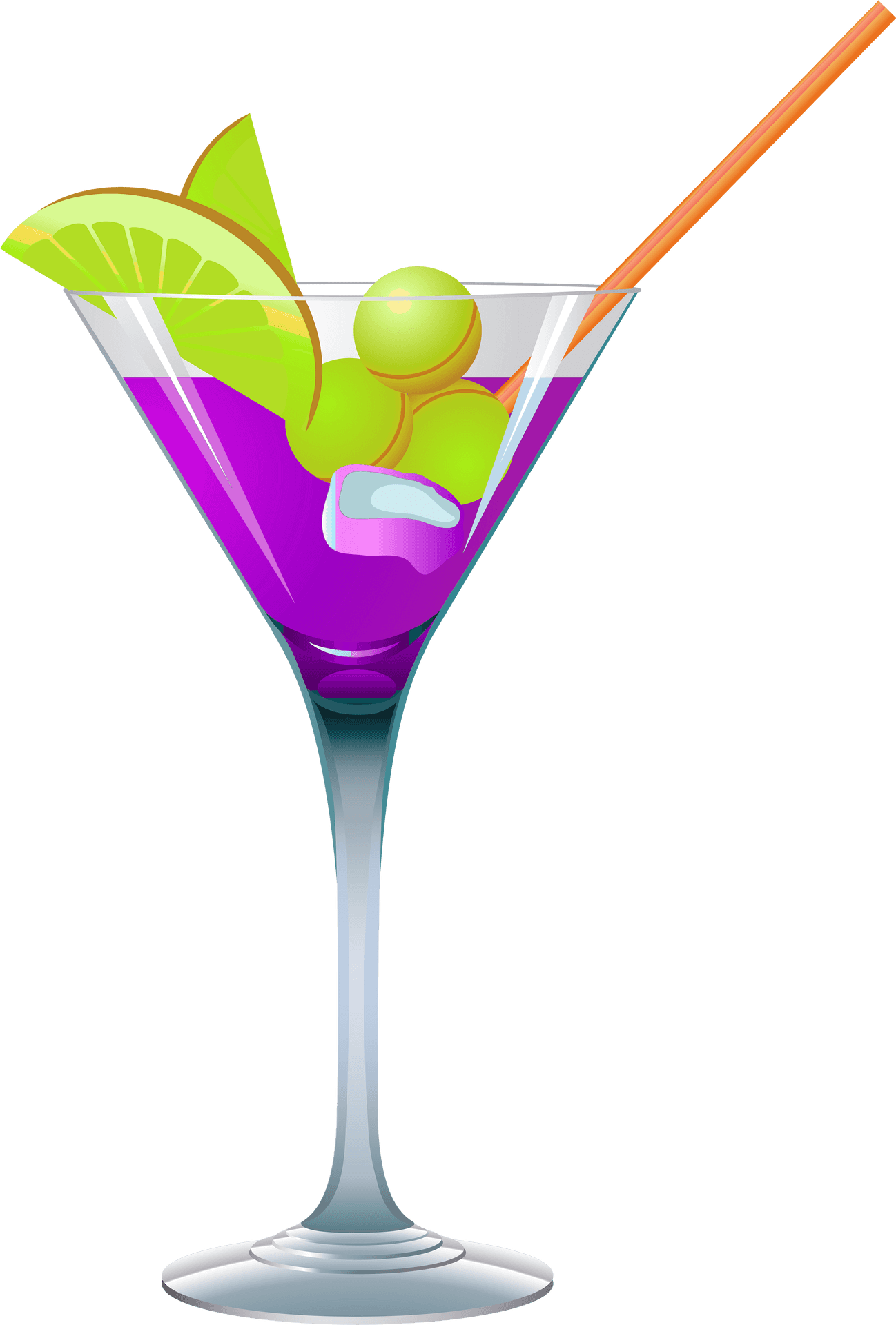 Colorful Martini Cocktail Illustration PNG Image