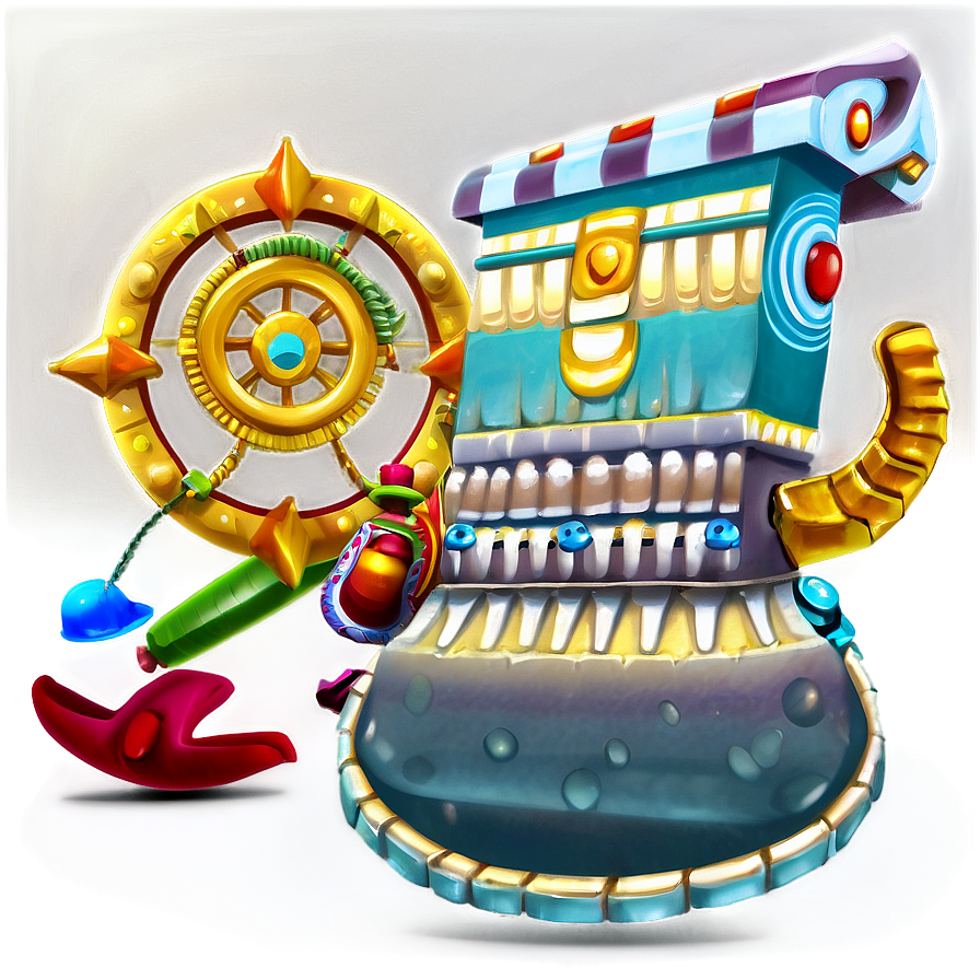 Colorful_ Mayan_ Inspired_ Robot PNG Image