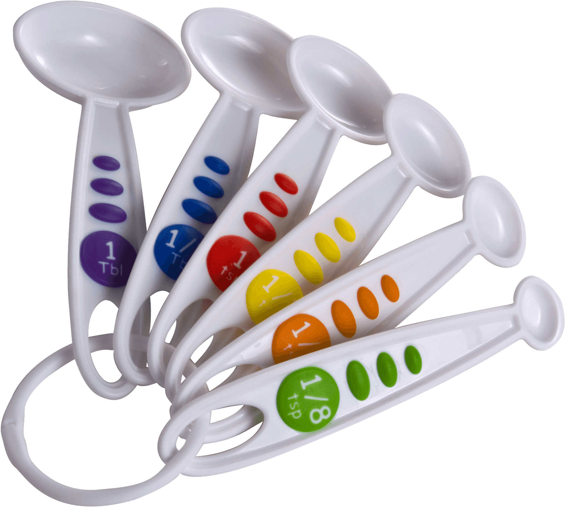 Colorful Measuring Spoons Set PNG Image