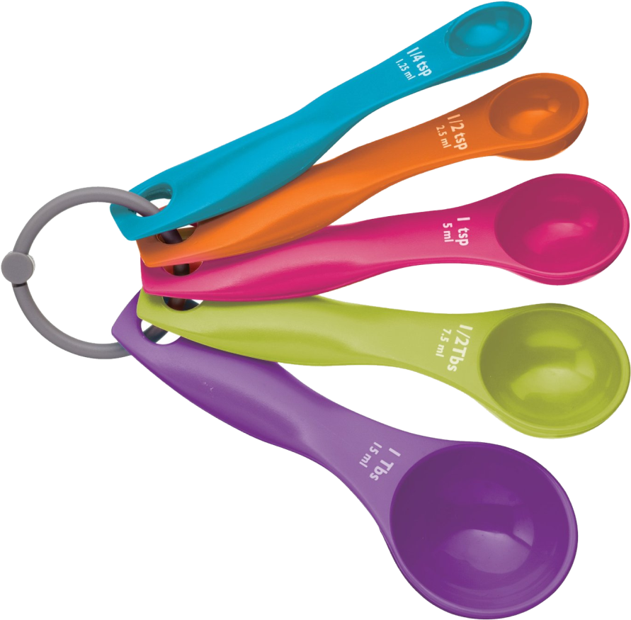 Colorful Measuring Spoons Set PNG Image