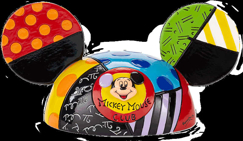 Colorful Mickey Mouse Ears Club PNG Image