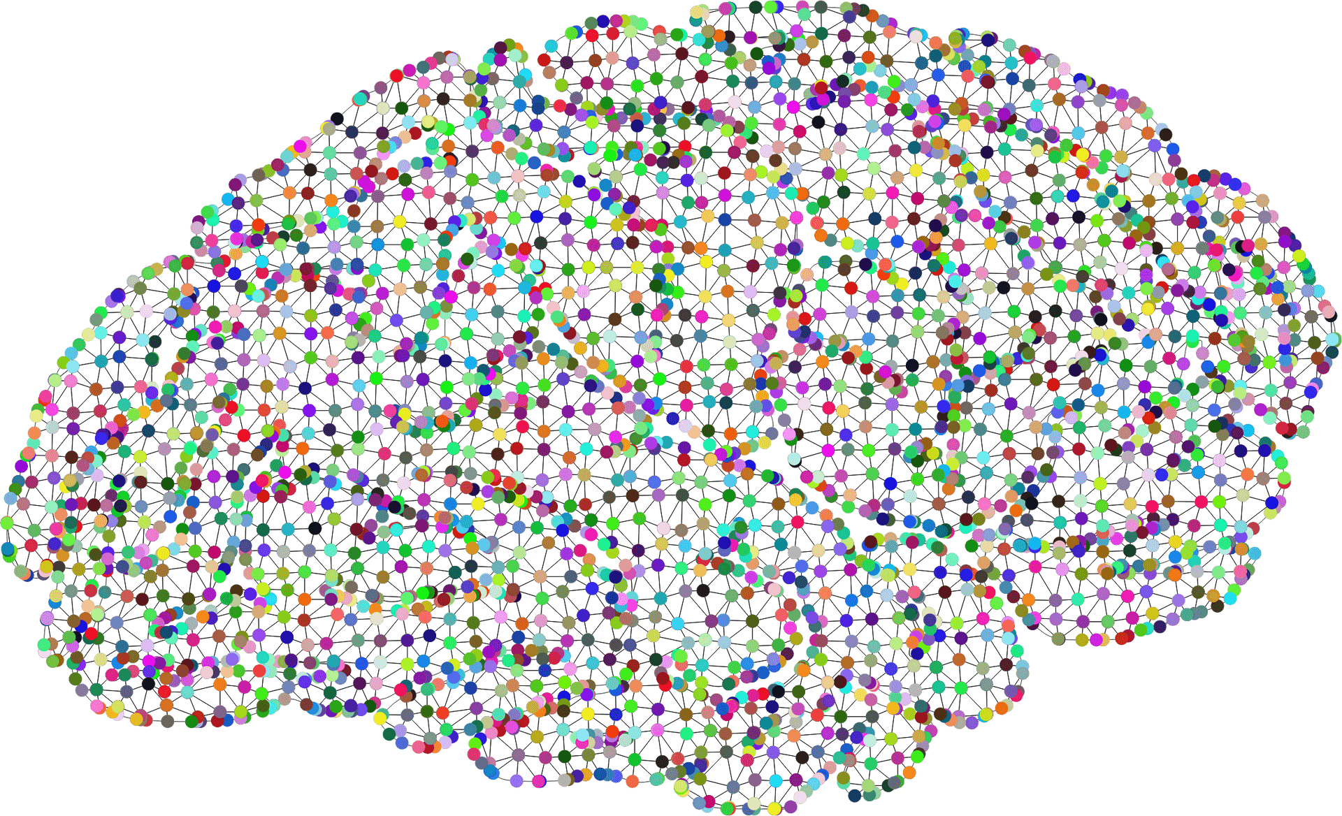 Colorful Mosaic Brain Clipart PNG Image