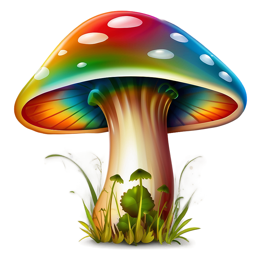 Colorful Mushroom Cartoon Png Qsn42 PNG Image