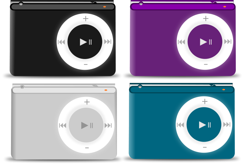 Colorful Music Players Vector PNG Image