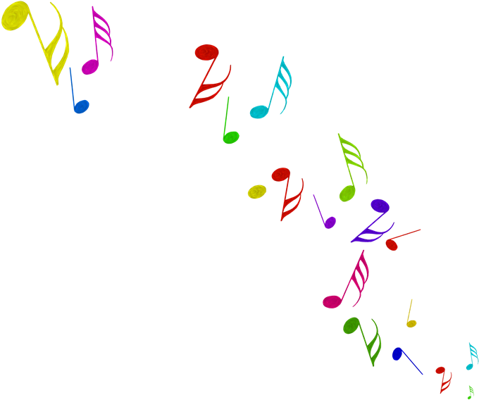 Colorful Musical Notes Background PNG Image