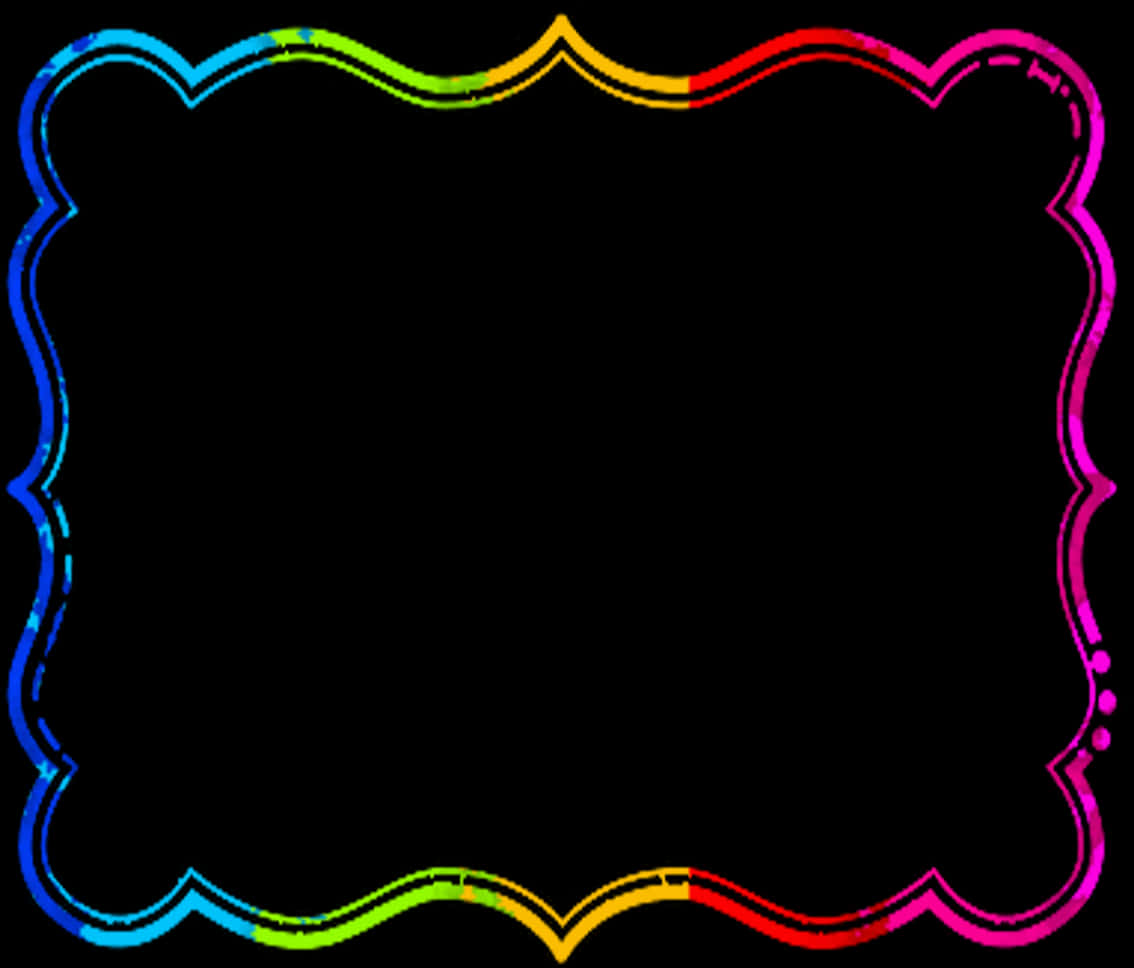 Colorful Neon Frame Border PNG Image