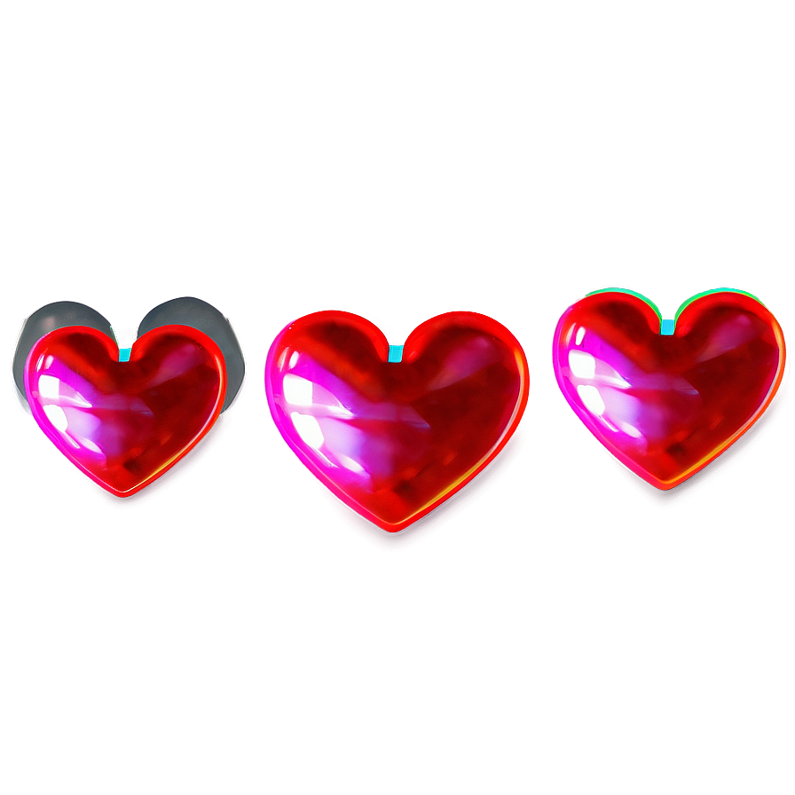 Colorful Neon Heart Png Akb PNG Image