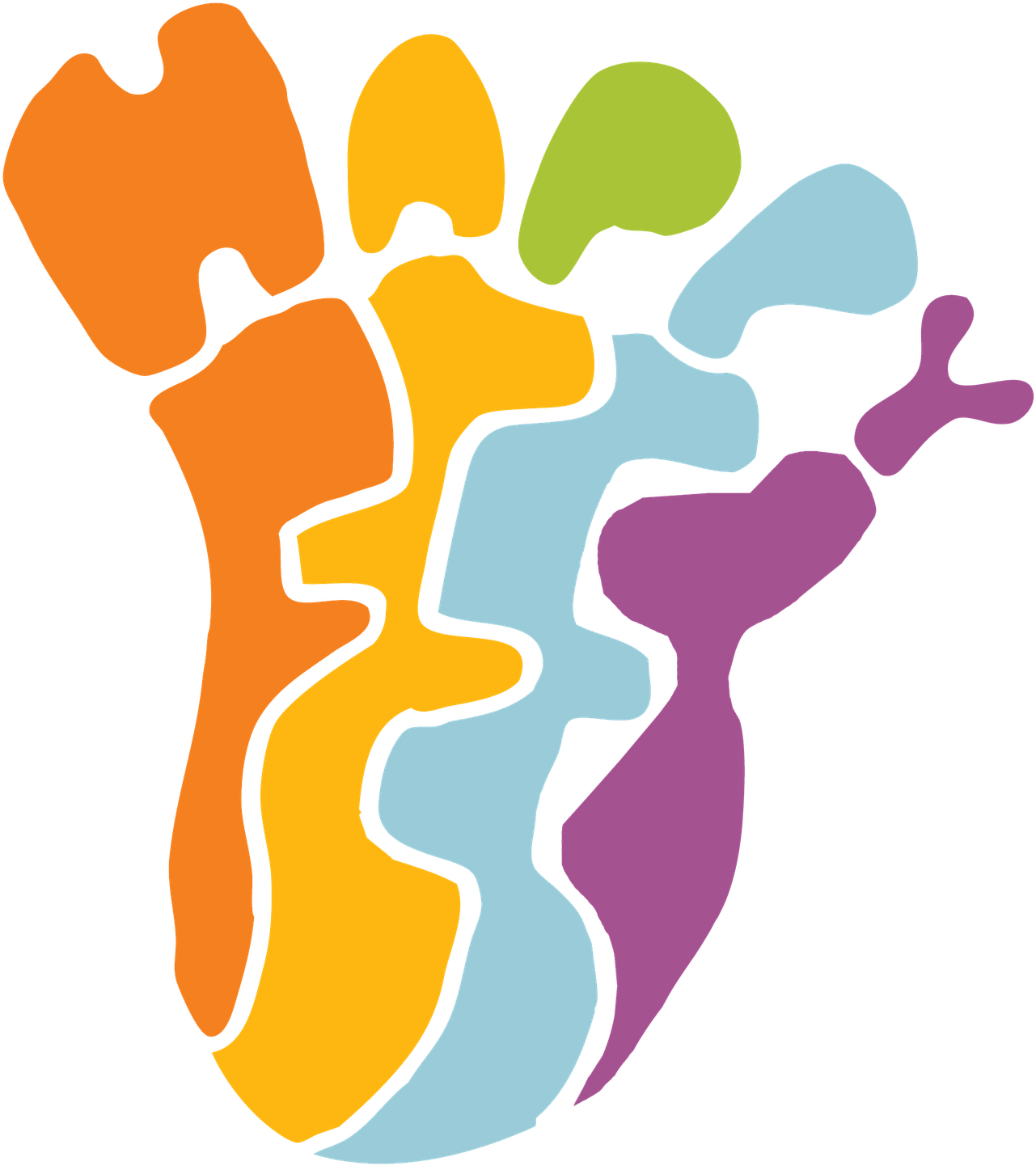 Colorful Newborn Footprint Art PNG Image