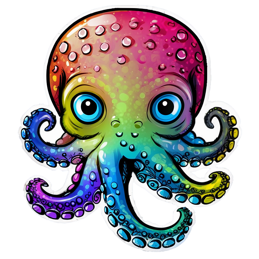 Colorful Octopus Drawing Png Iey55 PNG Image