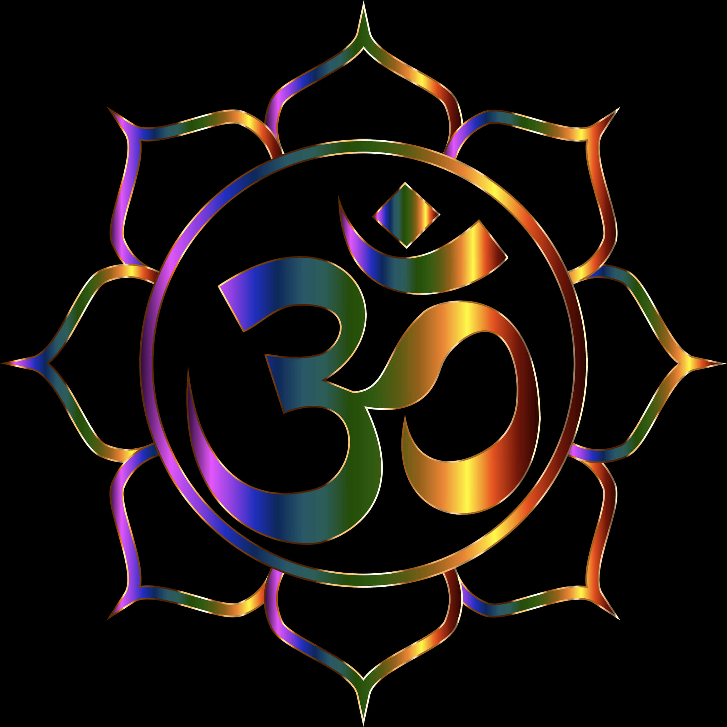 Colorful Om Symbol Artwork PNG Image