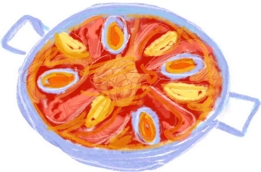 Colorful Paella Drawing PNG Image