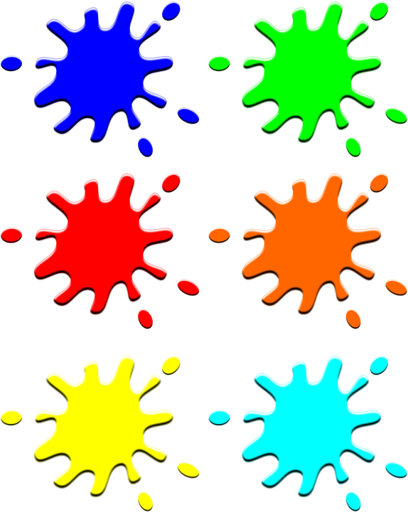 Colorful Paint Splatters Graphic PNG Image