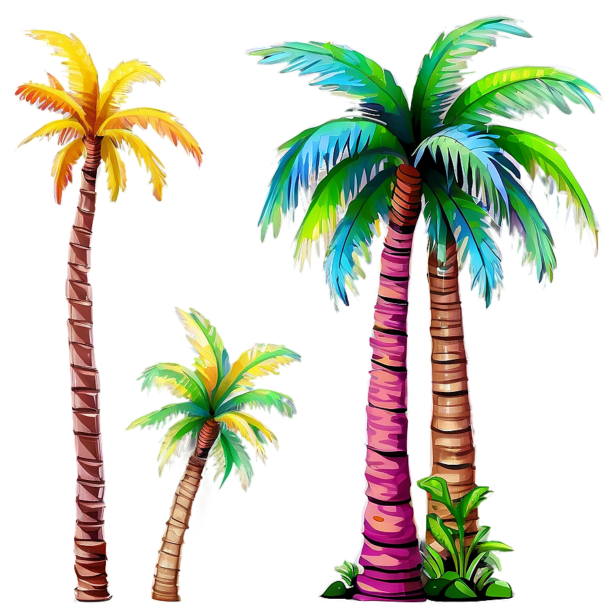 Colorful Palm Trees Png 05042024 PNG Image