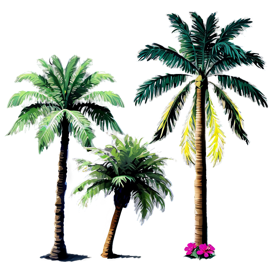 Colorful Palm Trees Png 05042024 PNG Image