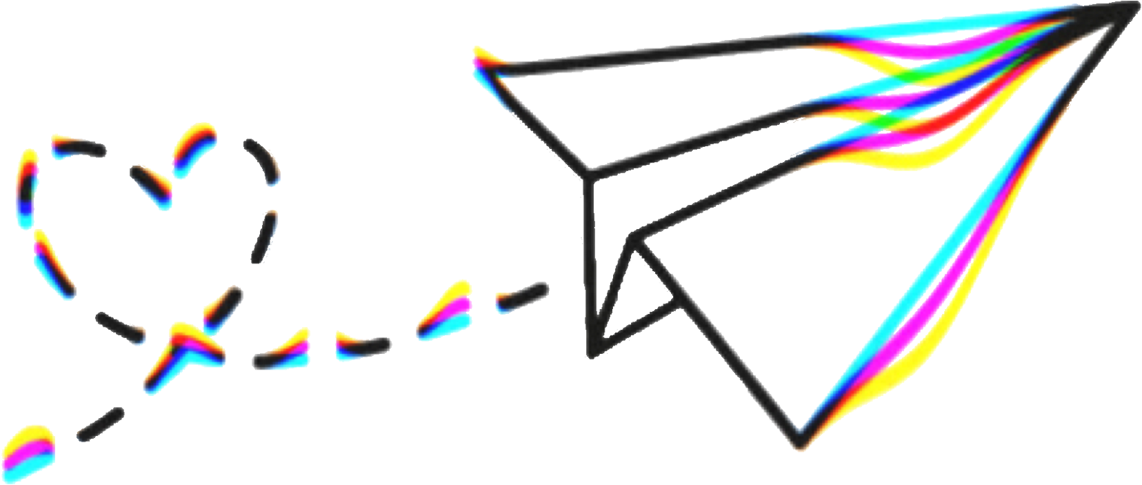 Colorful Paper Airplane Trail PNG Image