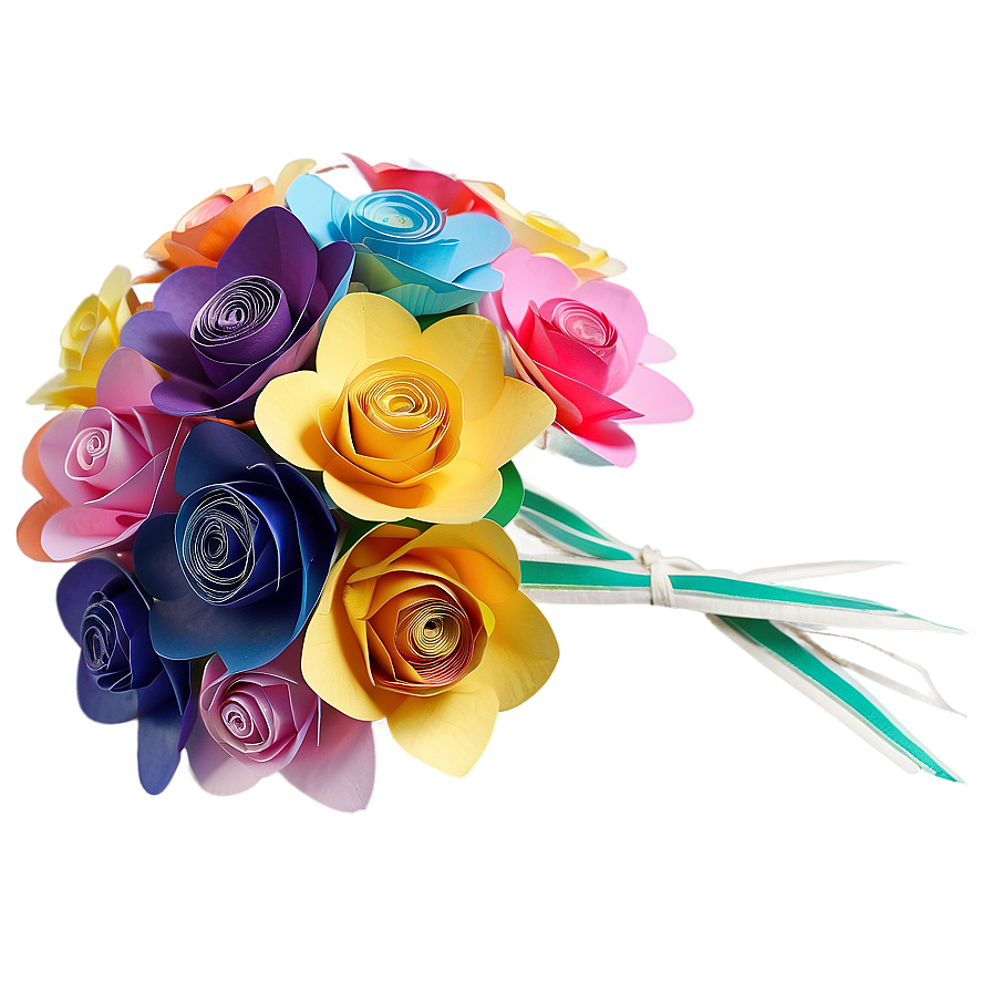 Colorful Paper Bouquet Png 06282024 PNG Image