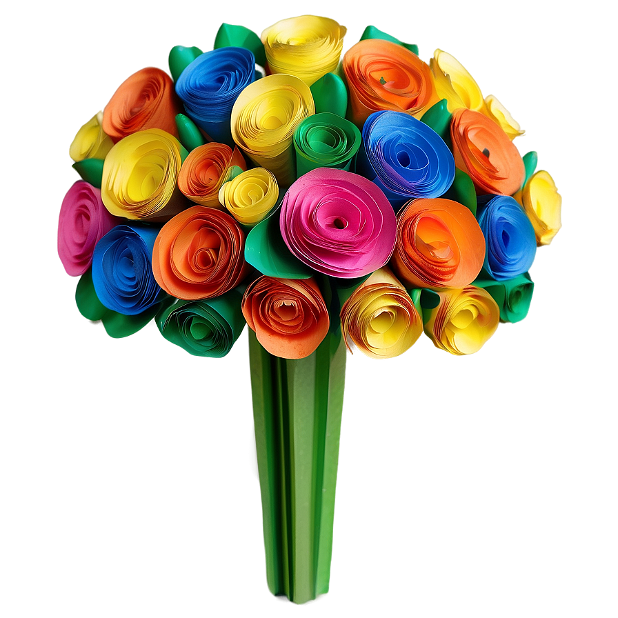 Colorful Paper Bouquet Png Xxk53 PNG Image