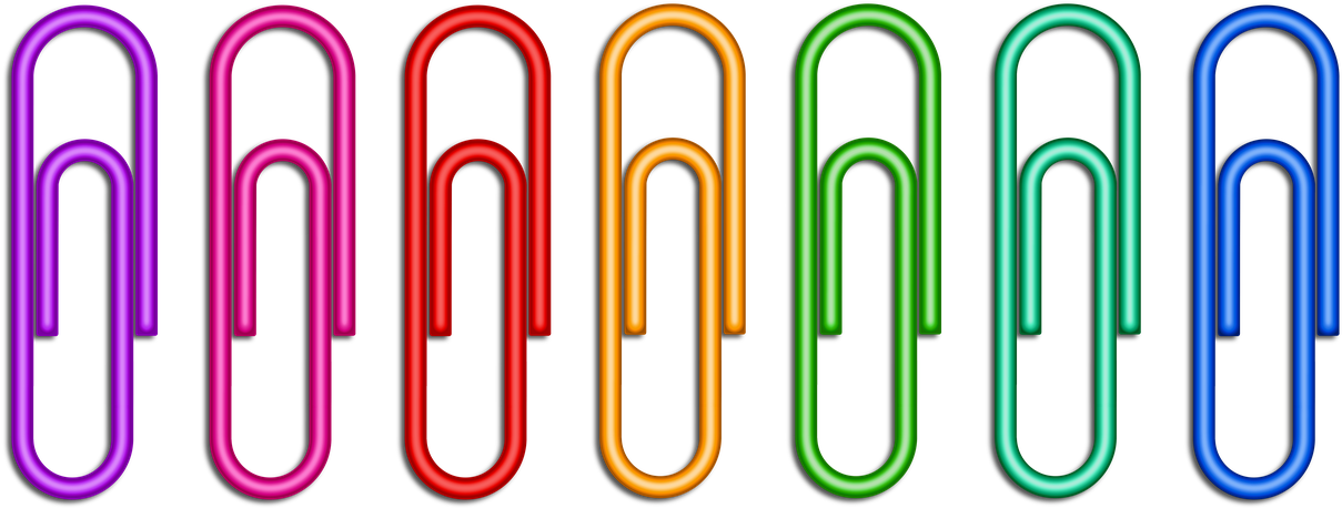 Colorful Paper Clips Row PNG Image