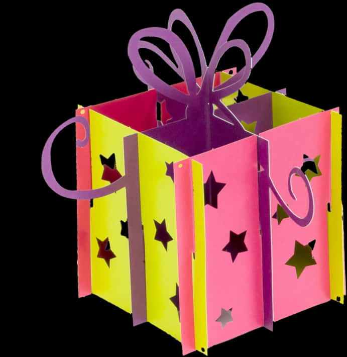 Colorful Paper Gift Box Cutout PNG Image