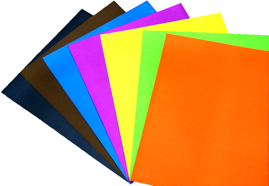 Colorful Paper Sheets Fan Formation PNG Image