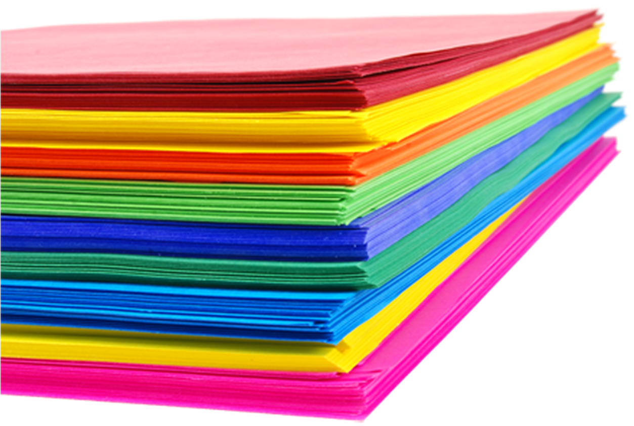 Colorful Paper Sheets Stacked PNG Image