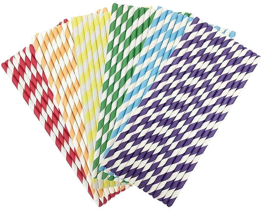 Colorful Paper Straws Collection PNG Image