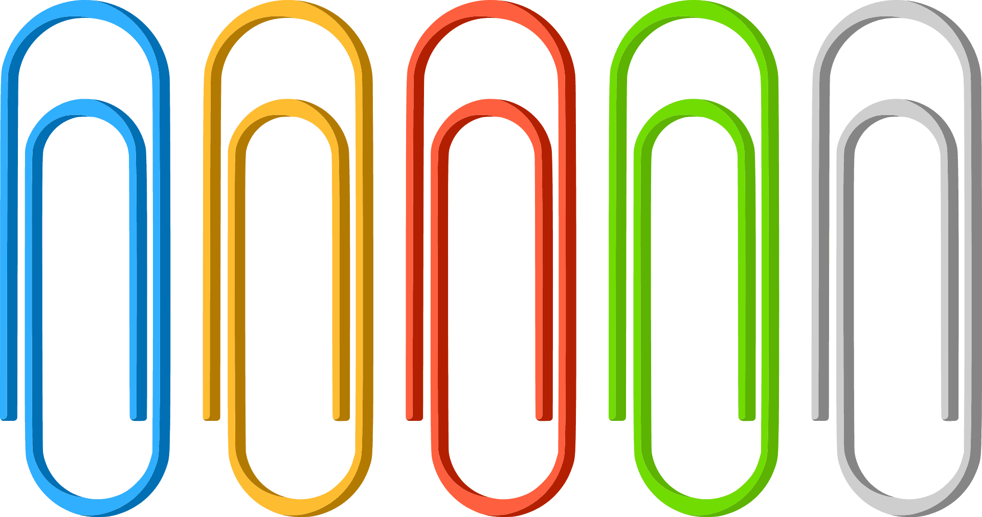 Colorful Paperclips Array PNG Image