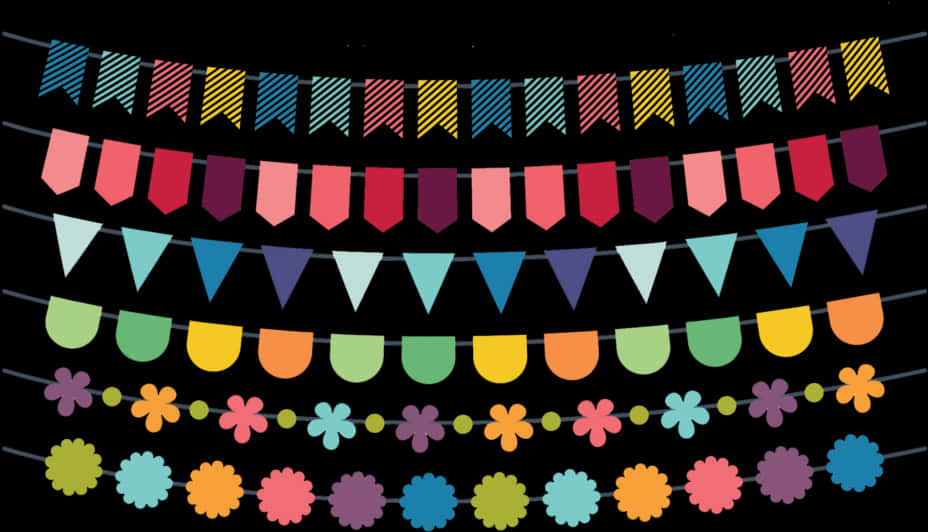 Colorful Party Banner Decoration PNG Image