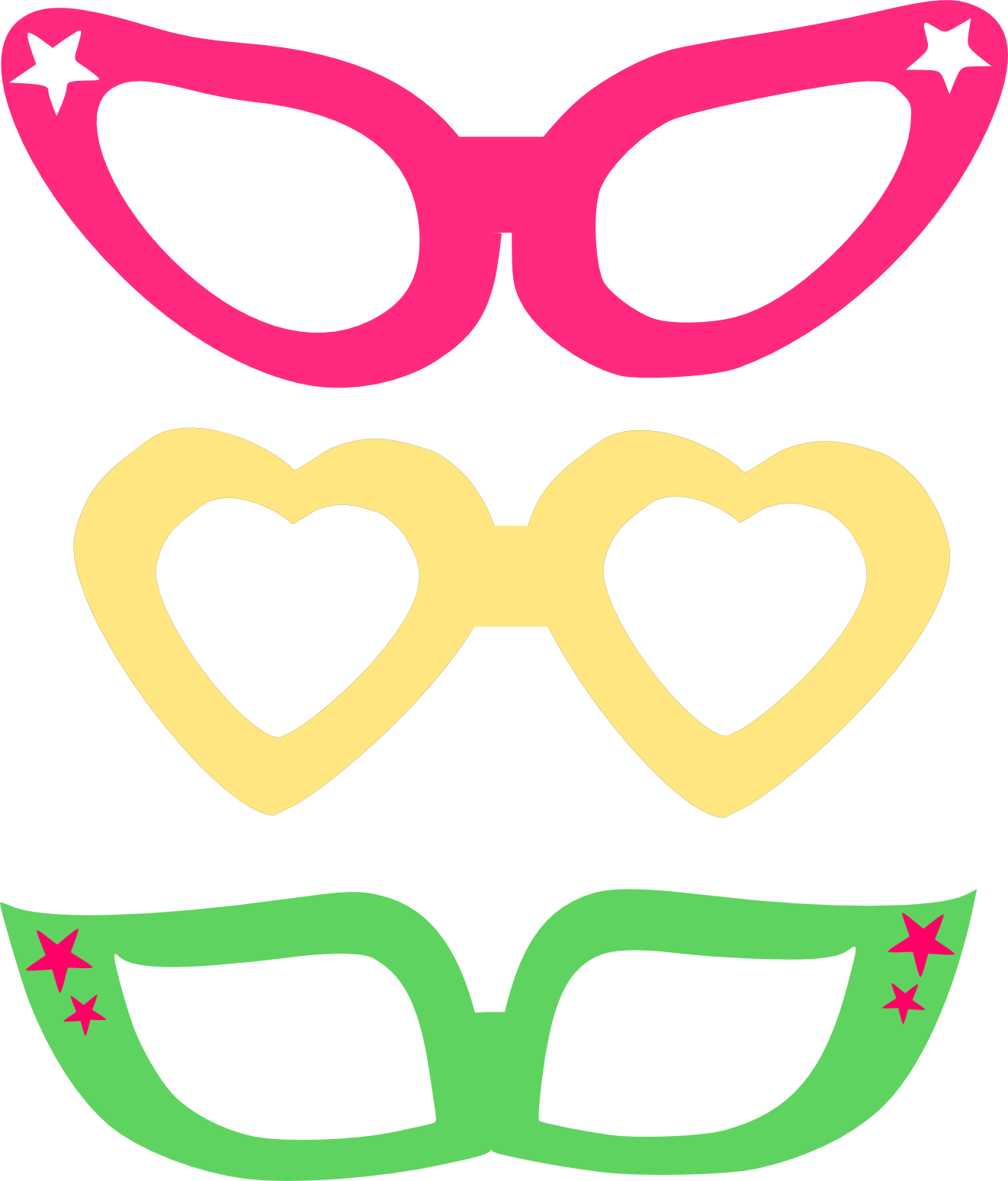 Colorful Party Glasses Vector PNG Image