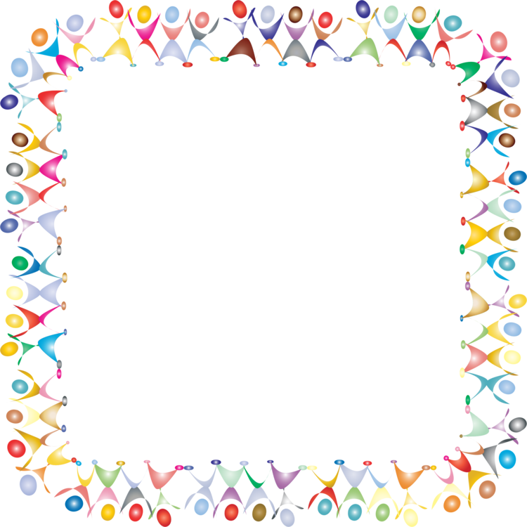 Colorful Party Hat Border Design PNG Image