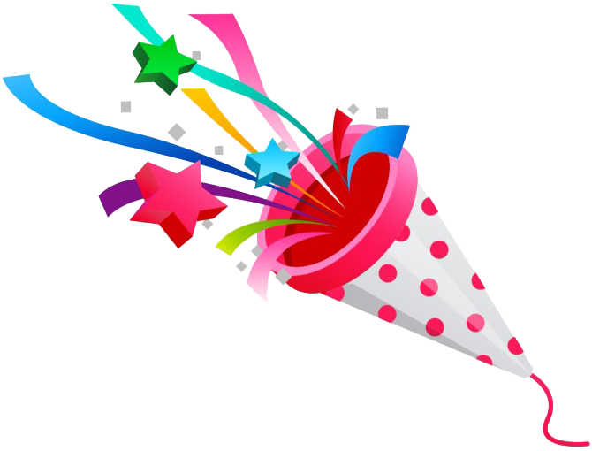 Colorful Party Popper Celebration PNG Image