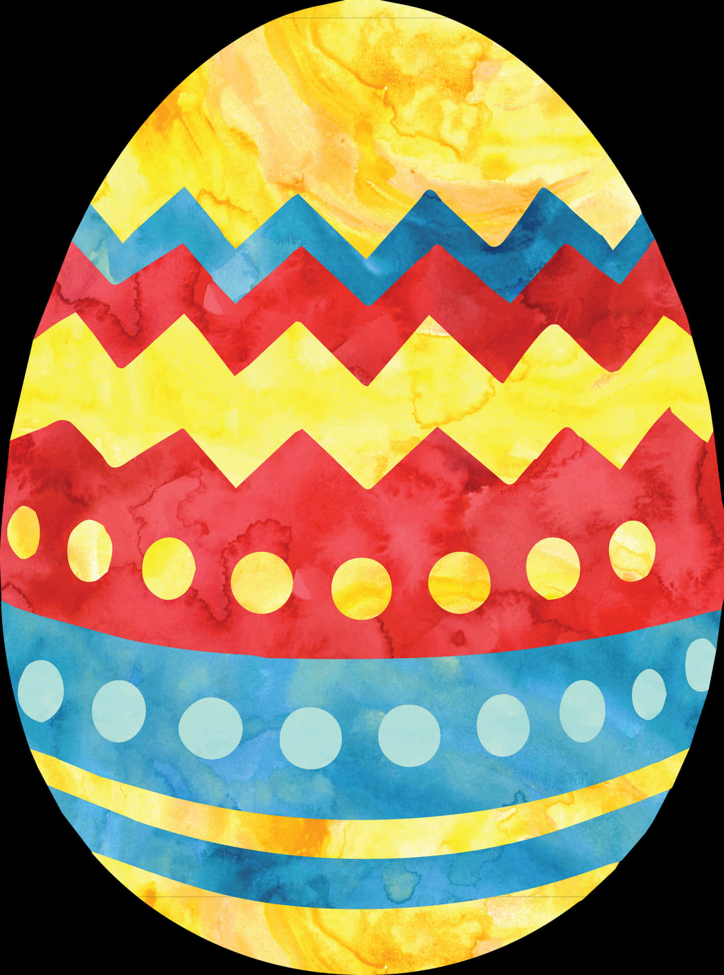 Colorful Patterned Easter Egg PNG Image