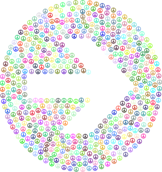 Colorful Peace Symbol Arrow Pattern PNG Image