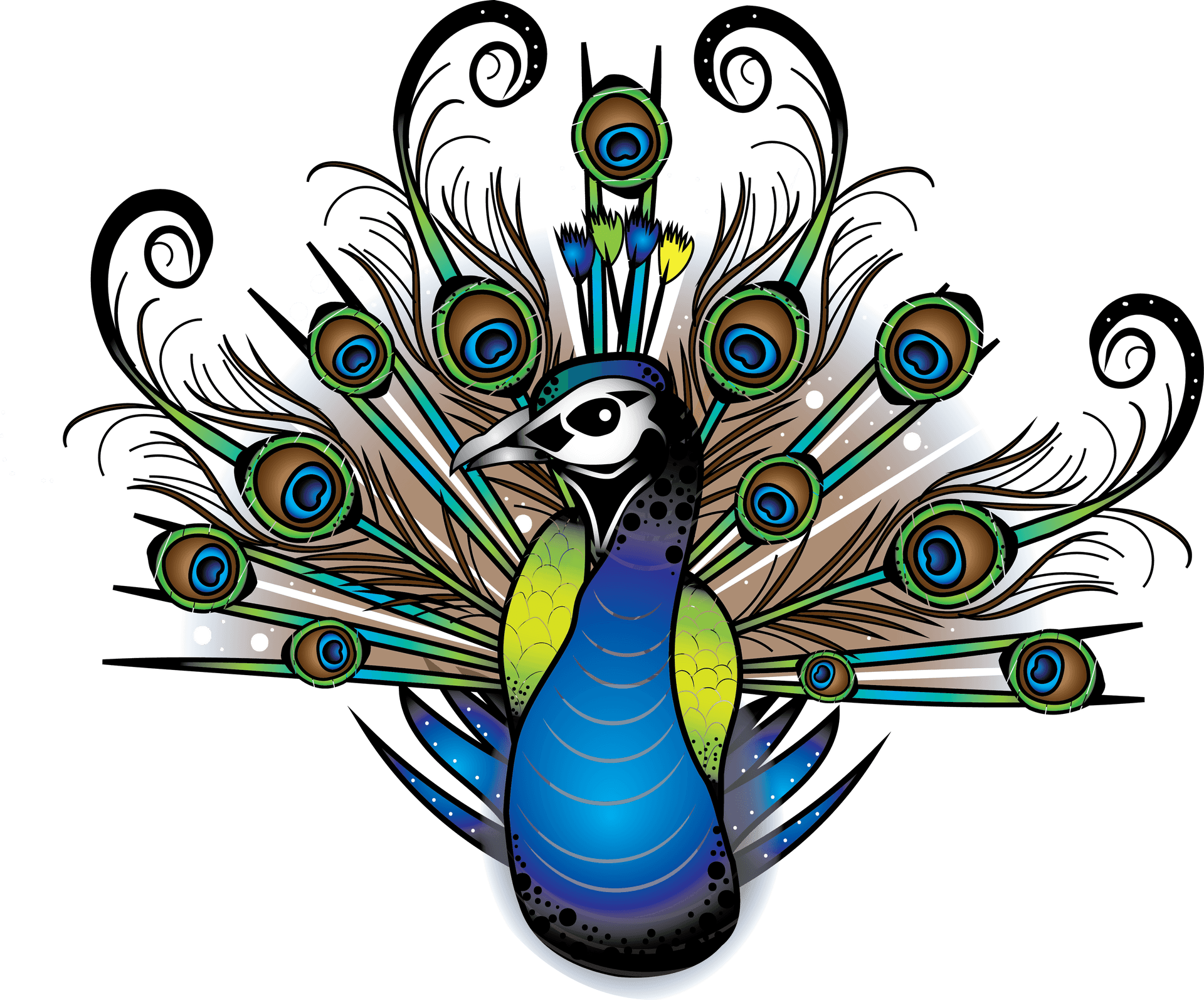 Colorful Peacock Artwork PNG Image