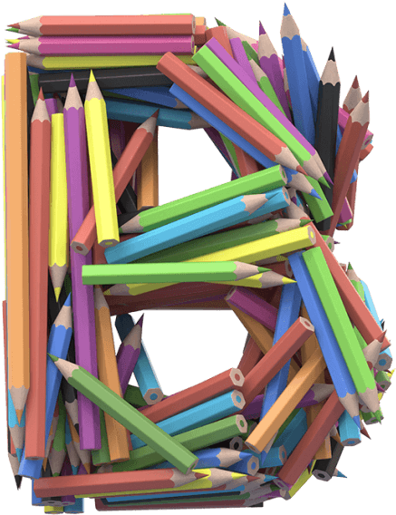 Colorful Pencil Letter B PNG Image