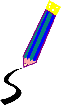 Colorful Pencilon Black Background PNG Image