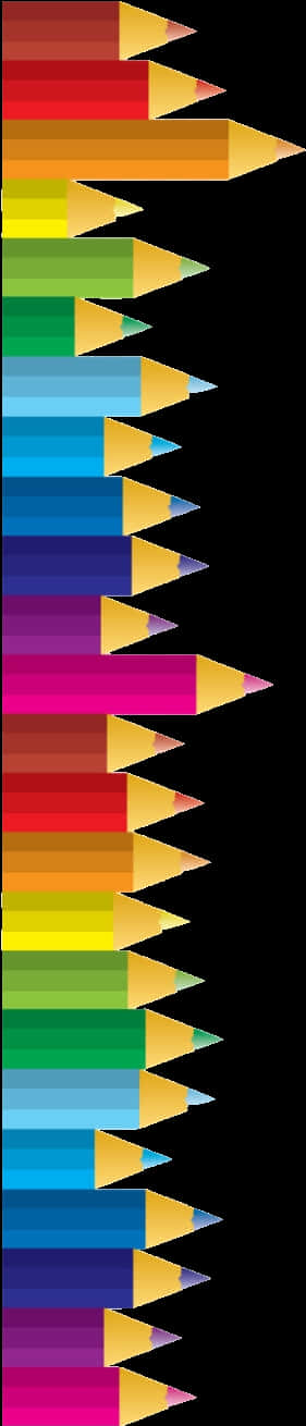 Colorful Pencils Vertical Alignment PNG Image