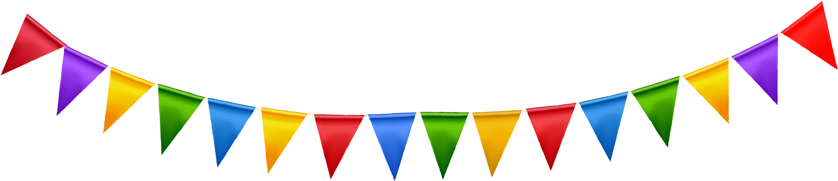 Colorful Pennant Banner Background PNG Image