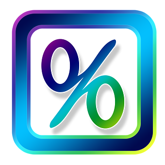 Colorful Percentage Sign Icon PNG Image