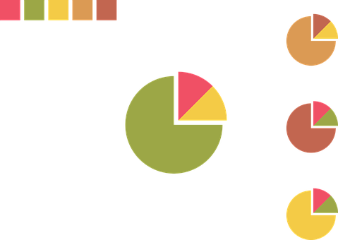 Colorful Pie Charts Graphic PNG Image