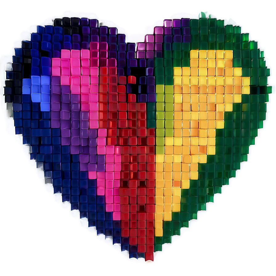 Colorful Pixel Heart Png 05252024 PNG Image