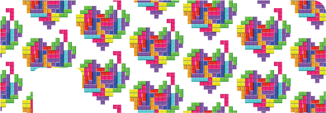 Colorful_ Pixel_ Hearts_ Pattern PNG Image