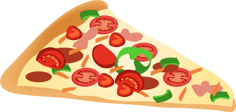 Colorful Pizza Slice Clipart PNG Image